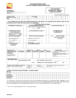 Punjab National Bank Forms PDF Fill Sign Printable PDF Template | signNow