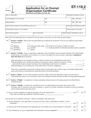 Tax Exempt Form PDF ST119 Non Profit CC Rental
