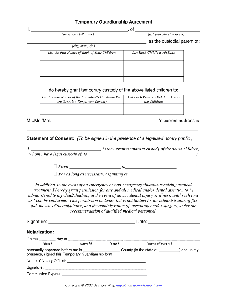 Legal Guardianship Forms PDF