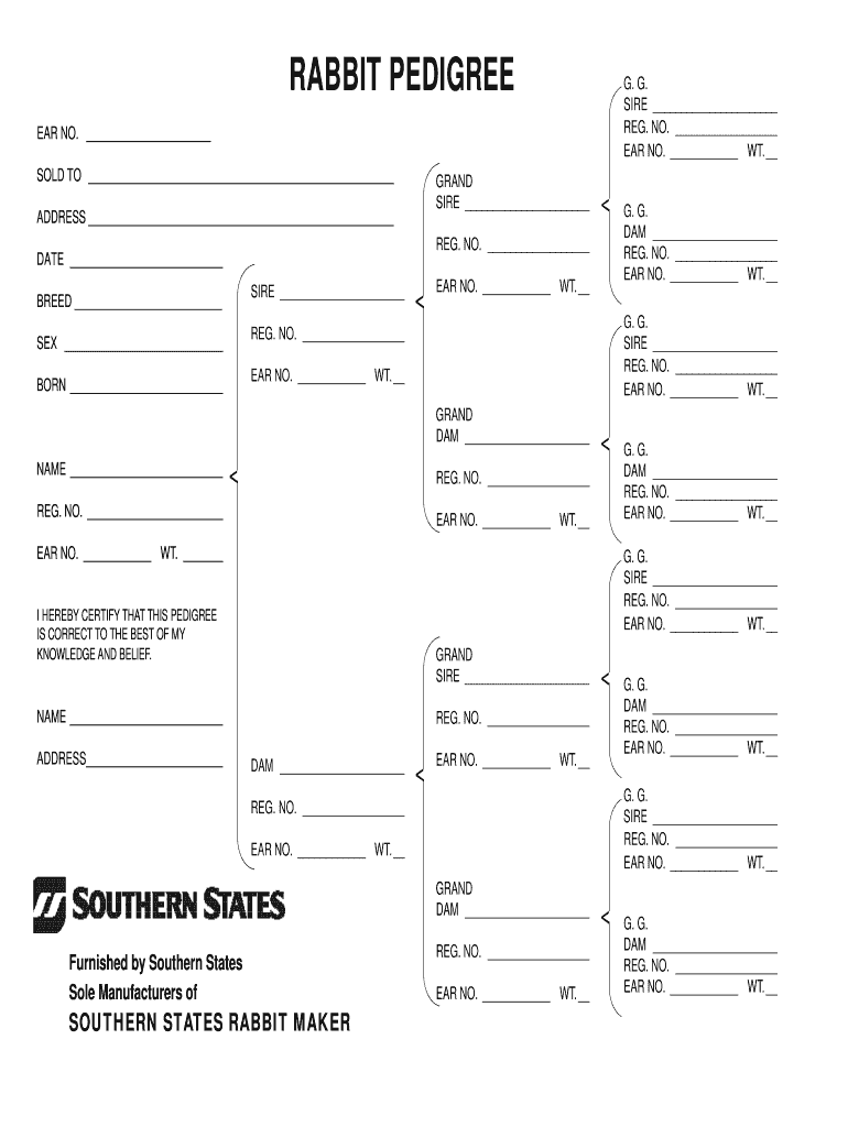 Rabbit Pedigree Maker  Form