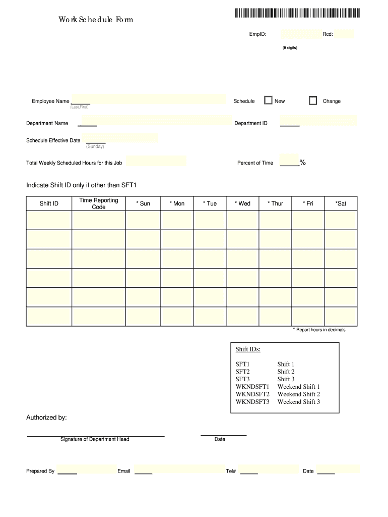 Schedule Form