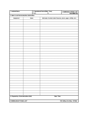 Ics Form 205a