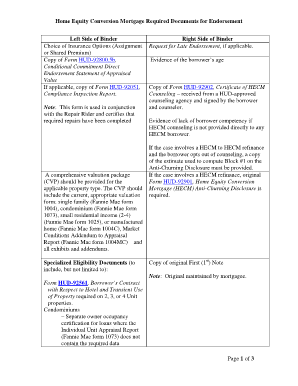 Fha Case Binder Stacking Order  Form