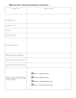 Economics Ia Cover Page  Form