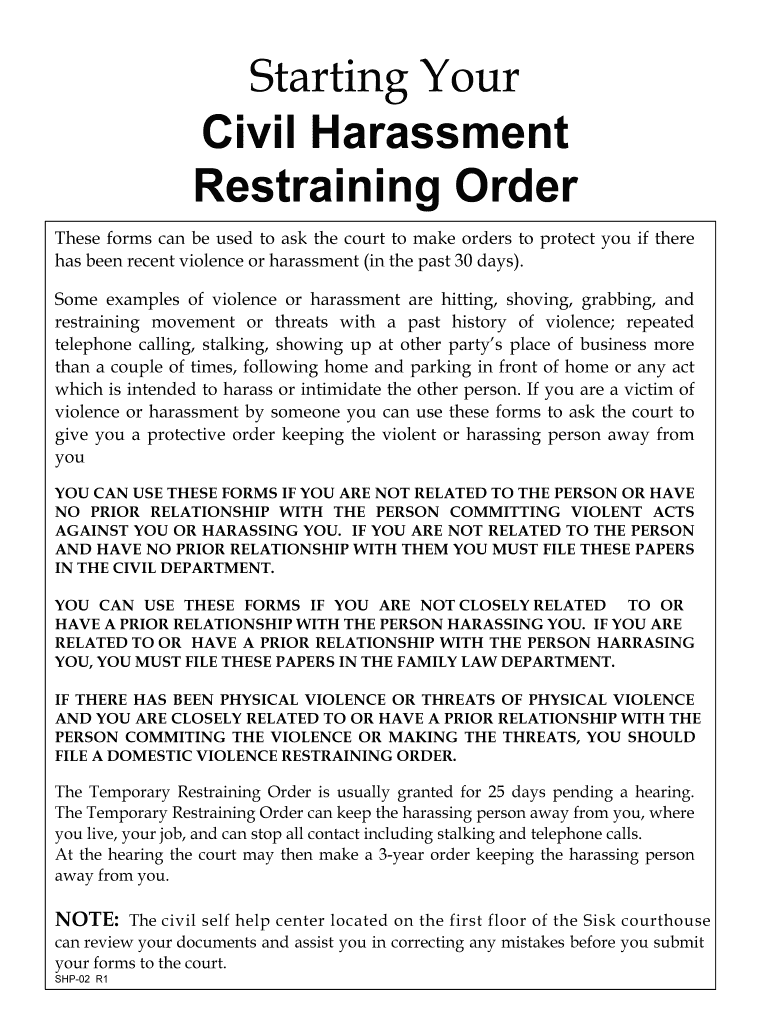  Civil Harassment Restraining Order  Fresno Superior Court  State    Fresno Courts Ca 2011