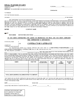 Waiver of Lien to Date  Form