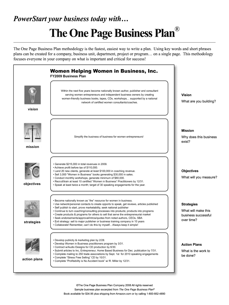 one page business case template word