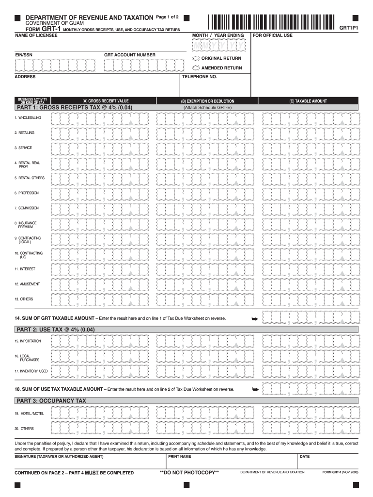  Form GRT 1 GovGuamDocs Com 2020