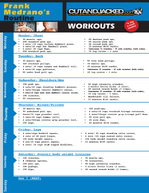 Frank Medrano Workout PDF  Form