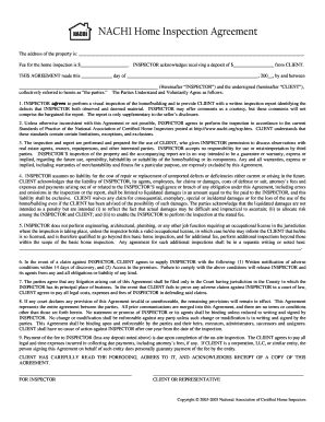 NACHI Home Inspection Agreement ReportHost  Form