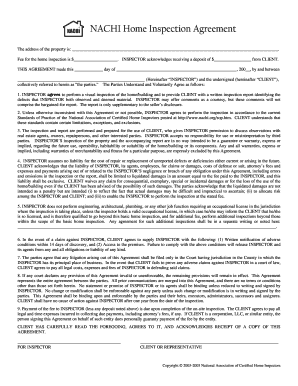 NACHI Home Inspection Agreement ReportHost 2005