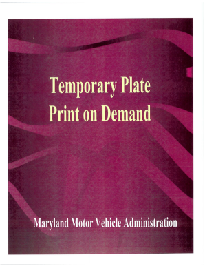 Maryland 60 Day Temporary Tags  Form