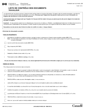  IMM 5556 F Liste De Contr Le Des Documents  Travailleur  Cic Gc 2014