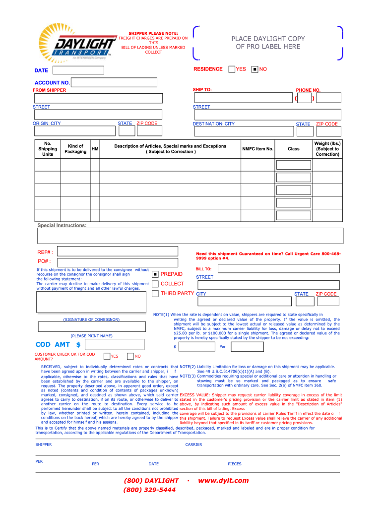 Daylight Bol PDF  Form