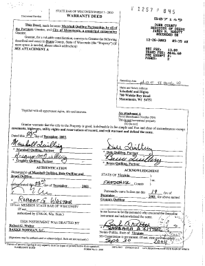 Completed Warranty Deed Sample  Form