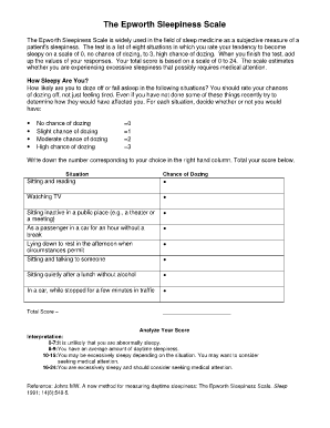 Epworth Sleepiness Scale Spanish PDF  Form