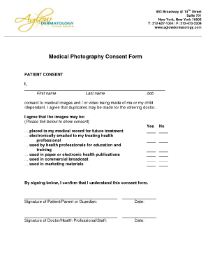 Medical Photography Consent Form