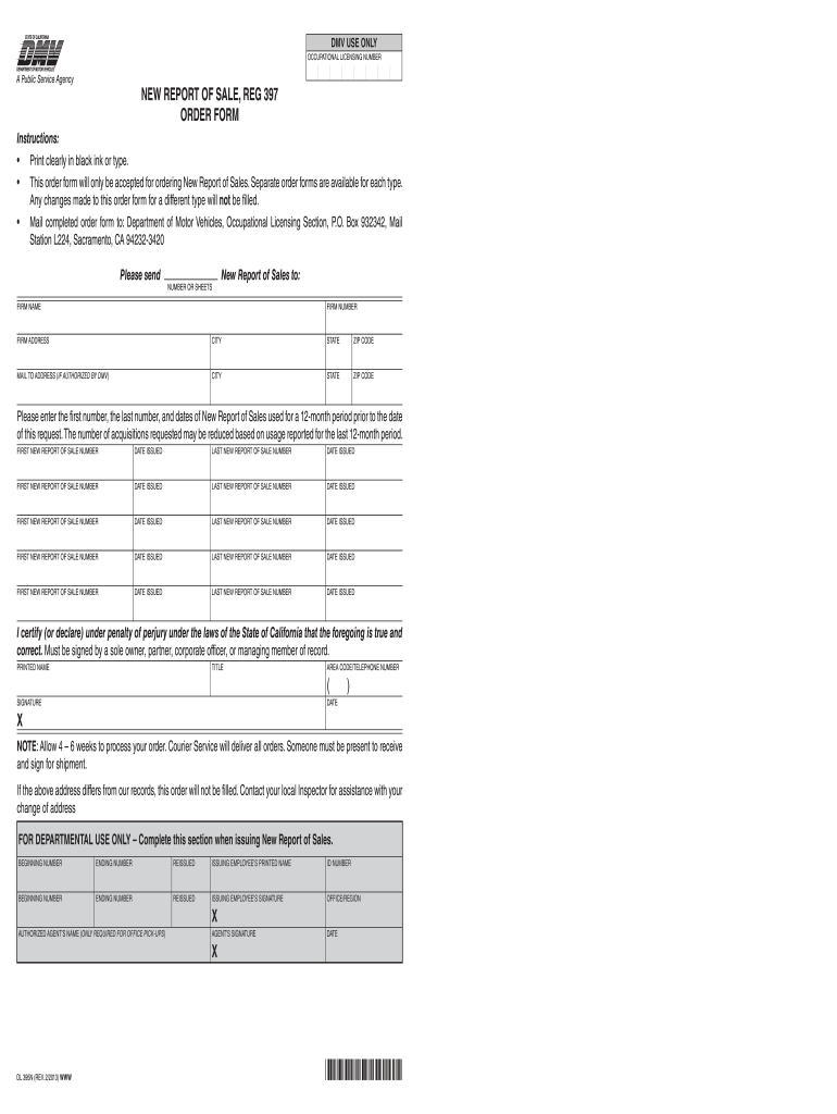 Reg 397  Form