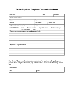 FacilityPhysician Telephone Communication Form Altaregional