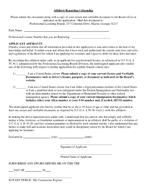  Affidavit of Citizenship Sample 2015-2024