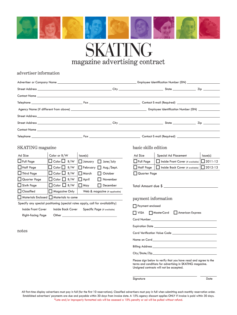 Magazine Advertising Contract  Form