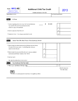 TIP Additional Child Tax Credit American Samoa Government Americansamoa  Form