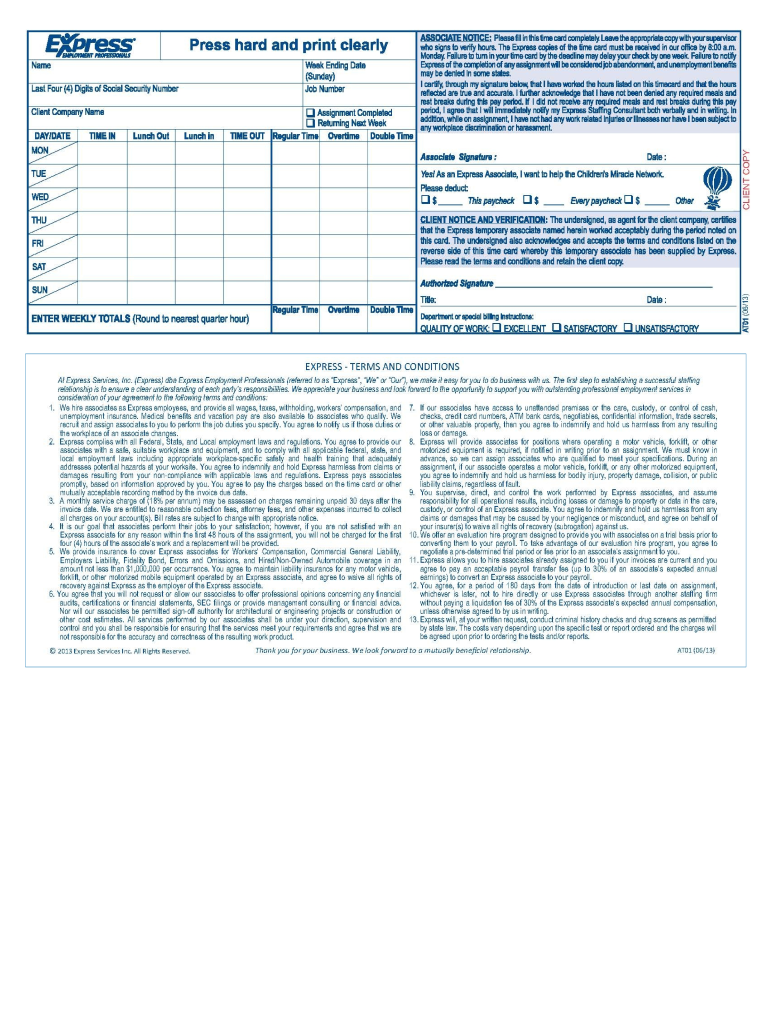 Express Employment Login  Form