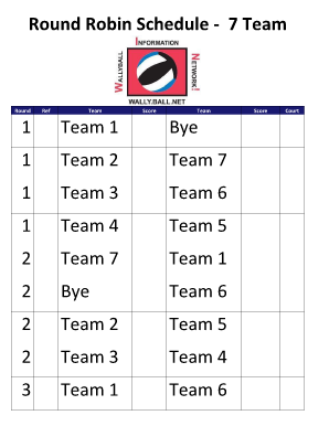 7 Team Round Robin No Byes  Form