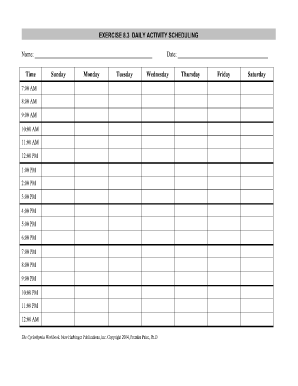 Activities of Daily Living Worksheet PDF  Form