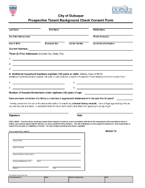 Sample of Background Check Form