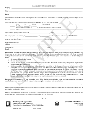 Loan Assumption Addendum  Form