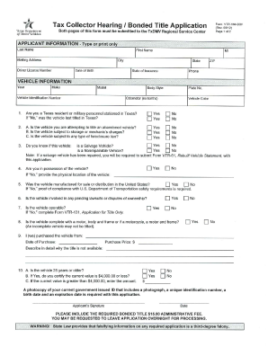 Bonded Title  Form