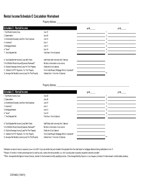 Schedule E Calculator  Form