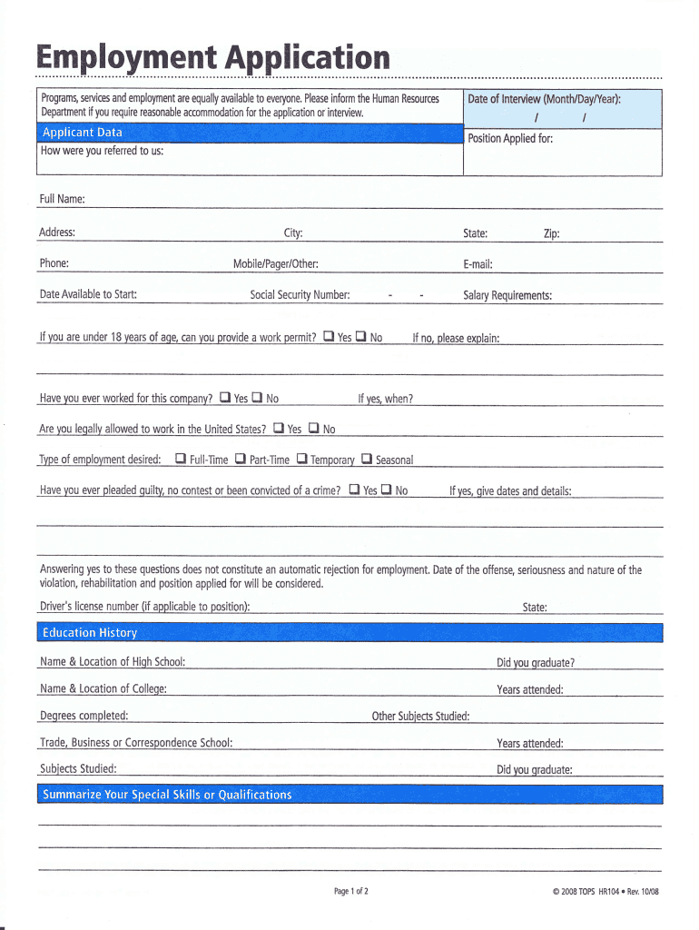 Get and Sign Hr104 2008-2022 Form