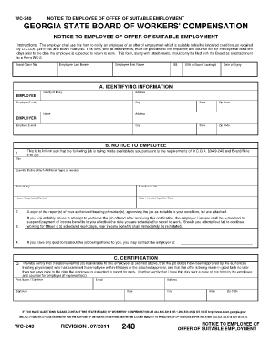 Wc 240a Fillable Form