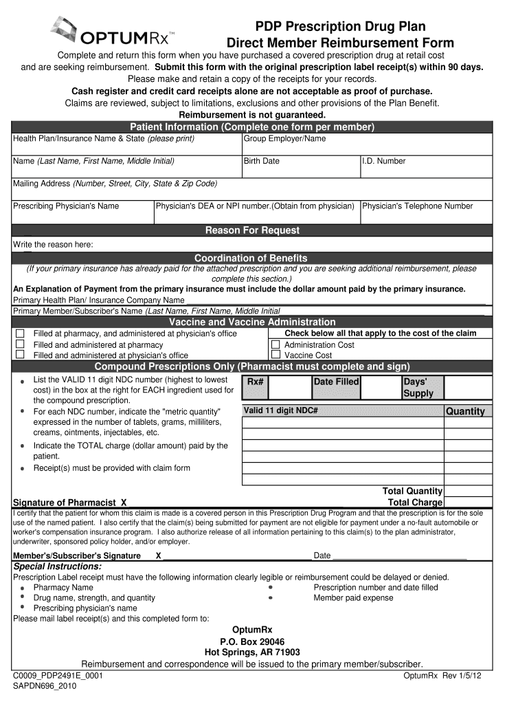 Direct Member Reimbursement Form