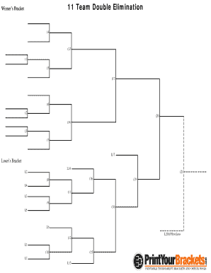 11 Team Double Elimination Bracket  Form