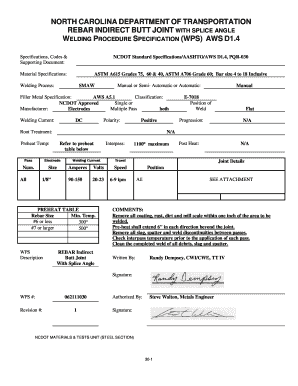 Rebar Welding Procedures  Form