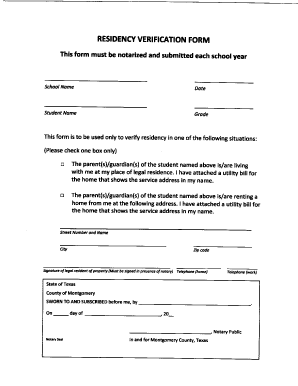  Proof of Residency Affidavit Form 2013