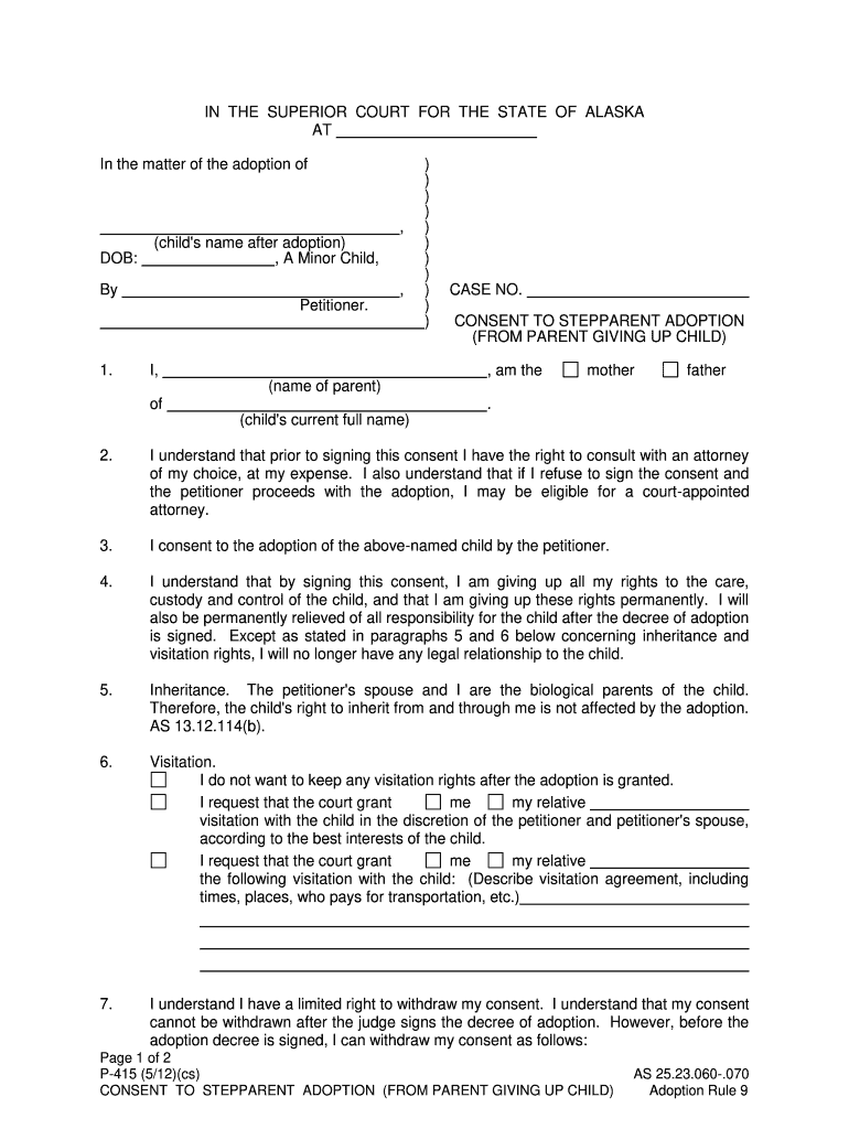 Child Adoption Form PDF