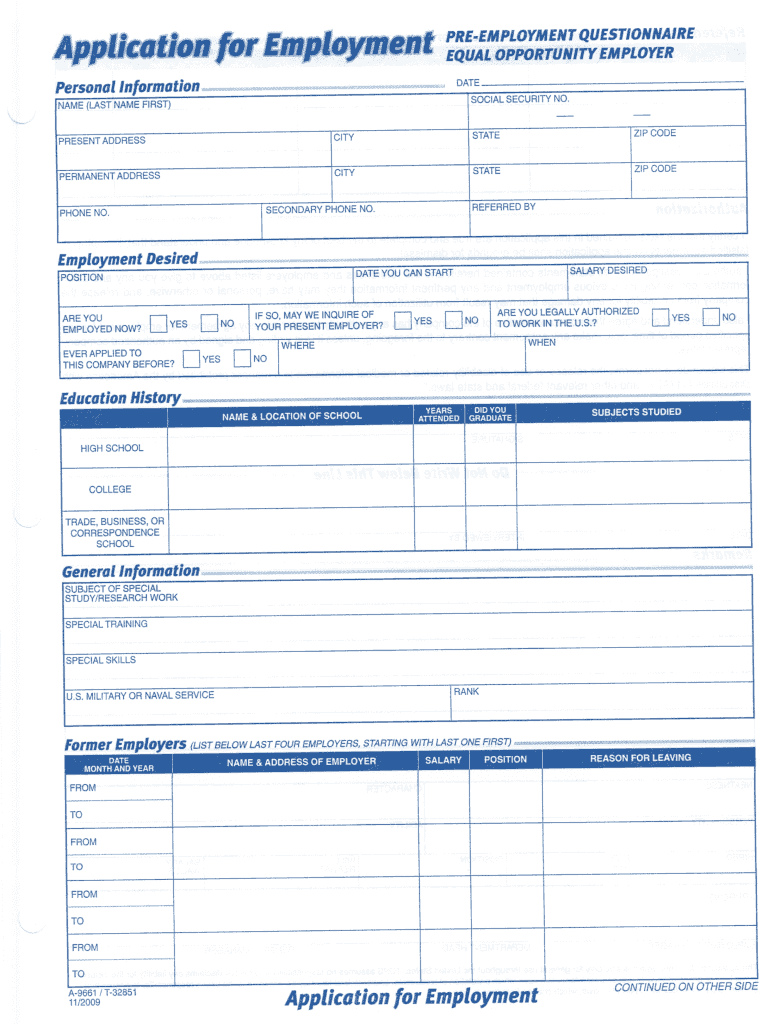  a 9661 T 32851 Form 2009