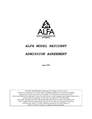 Alfa Model Resident Admission Agreement Form
