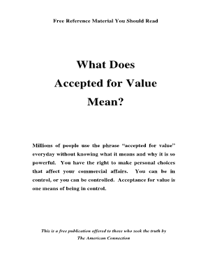 Accepted for Value  Form