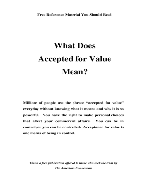 Accepted for Value  Form