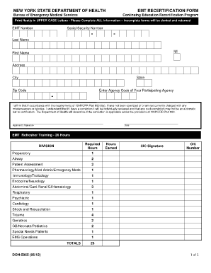 Nys Doh 5065  Form