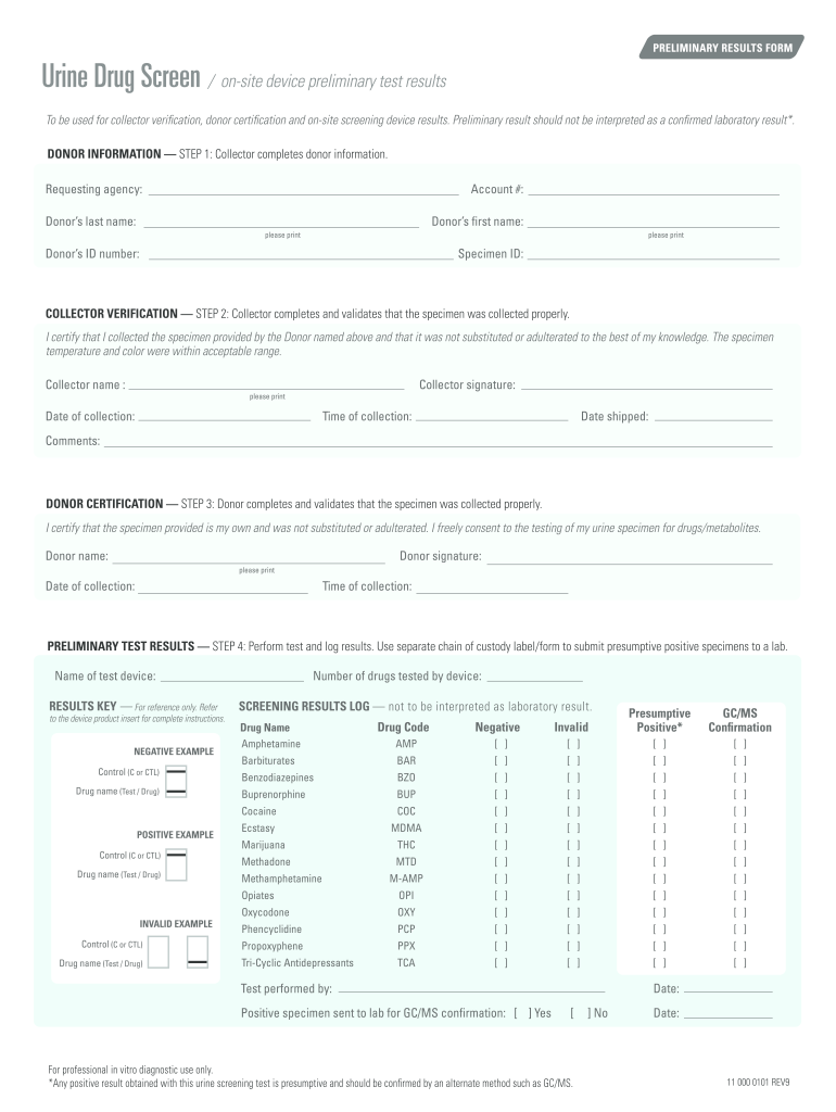 Drug Test Results Form Fill Out and Sign Printable PDF Template signNow