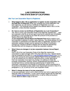 Law Corporation Annual Report and Renewal Form