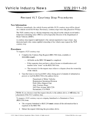 Vlt Stop  Form