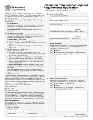 Logbook Exemption Form