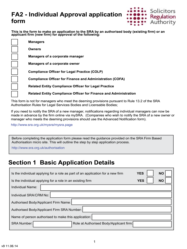  Sra Fa2 Form 2014-2024